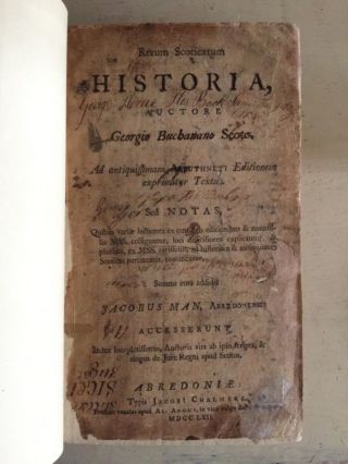 Manuscript fortune telling game in Buchanan (1762) Rerum Scoticarum Historia 3