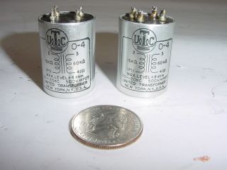 2 Vintage Utc Ouncer O - 4 0 - 4 Tube Amplifier Plate To Grid Interstage Transformer