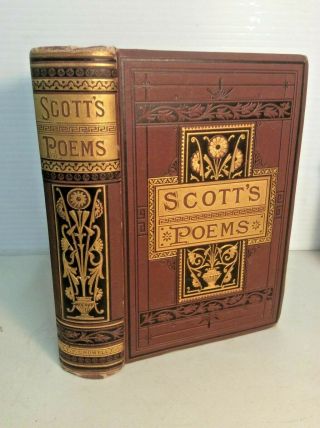 Victorian Book Poetical Of Sir Walter Scott Poems Illustrated