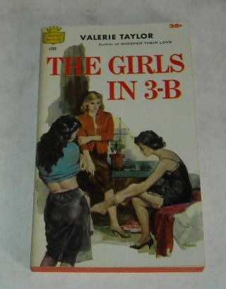 Unread 1959 Crest Books The Girls In 3 - B Sleaze Pb Book Sexy Gga Cover Lesbian