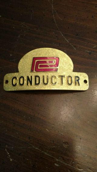 Vintage Penn Central Rr Conductors Hat Badge