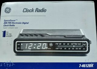 Vtg Ge 7 - 4612bk Am/fm Alarm Clock Radio Digital Display General Electric