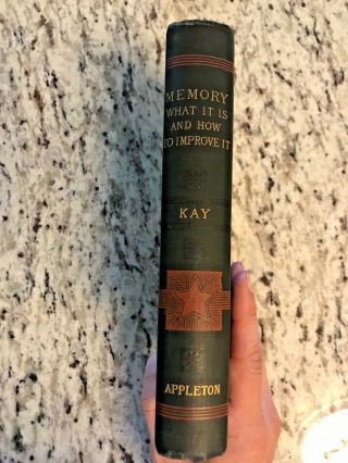 1895 Antique Psychology Book " Memory; What It Is & How To Improve It "