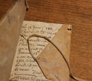 1812 Manuscript Diary Book 60p With Parchment Cover Lace