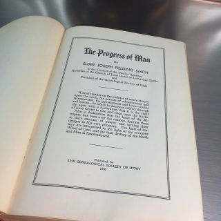 THE PROGRESS OF MAN Joseph Fielding Smith 1936 1st Edition 5
