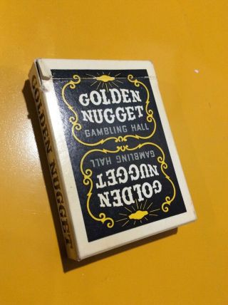 Vintage Golden Nugget Black Deck Gambling Hall Playing Cards Las Vegas Casino