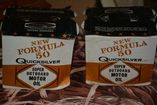 Vintage Formula 50 Quicksilver Outboard Motor Oil 8 Cans