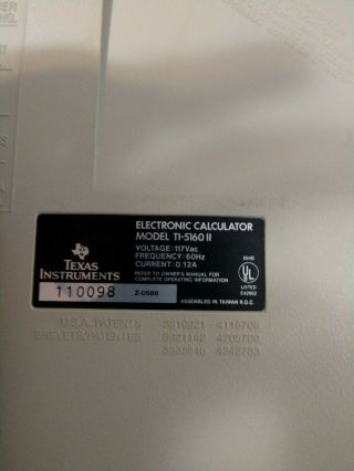 Texas Instruments TI - 5160 ll Electronic Calculator 6