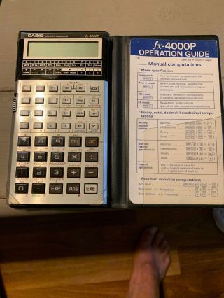 Casio Fx - 4000p Scientific Calculator With Case And Operation Guide.