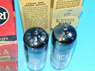 RCA 6AR5 VACUUM TUBE NOS NIB MATCH PAIR ABSOLUTELY 1949 2