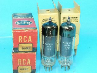 RCA 6AR5 VACUUM TUBE NOS NIB MATCH PAIR ABSOLUTELY 1949 3