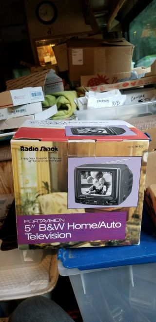 Vintage Radio Shack Portavision 5 " B&w Home/auto Tv Cat/model 16 - 130