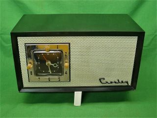 Vintage Antique Crosley Radio Tube Model E - 75 Gn Clock Alarm Complete