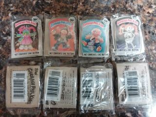 8 TOPPS VINTAGE GARBAGE PAIL KIDS BUTTONS PINS 1986 SERIES 1 IN PACKAGES 2
