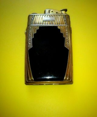 Vintage Art Deco Evans Gold Tortoiseshell Cigarette Case Spitfire Lighter