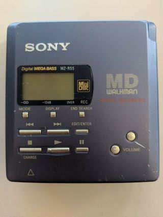Sony MD Walkman Digital Recording MZ - R55 with mini disc 2