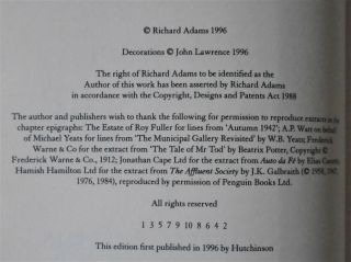 1ST EDITION / 1ST PRINTING of TALES FROM WATERSHIP DOWN RICHARD ADAMS FIRST 1996 2