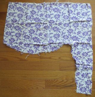 Vintage Feedsack Purple White Floral Feed Sack Quilt Sewing Fabric 35 x 21 2