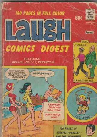Laugh Comics Digest 1 - 1974 - Dan Decarlo Art - Archie - Good Cond.  - Scarce