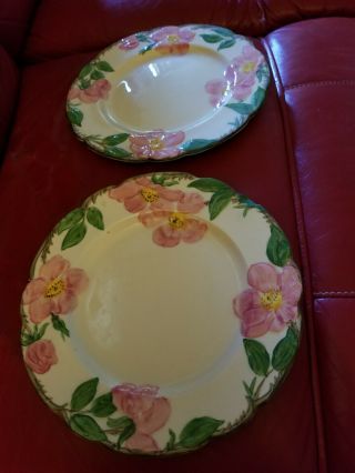 Set Of Two Vintage Franciscan Desert Rose Dinner Plates