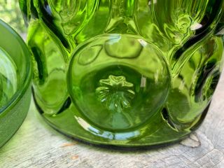 Vintage L.  E.  Smith Moon & Stars Canister Apothecary Jar Green Glass Large 5