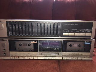 1985 Curtis Mathes Stereo Graphic Equalizer And Duel Cassette Deck.