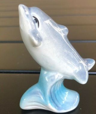 Vintage Ceramic Dolphin Marine Wave Figurine