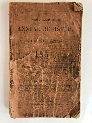1856 Hampshire Annual Register & Business Directory And Calendar