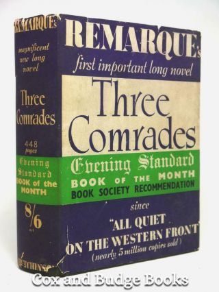Erich Maria Remarque Three Comrades 1937 1st/1st Hb Dw The Author 
