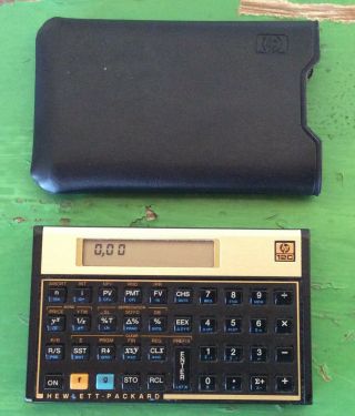 Vintage Hewlett Packard Hp 12c Financial Calculator W/case Turns On,  Not