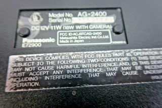 Panasonic VCR AG - 2400 Portable VHS Player Recorder Camera Hookup 7