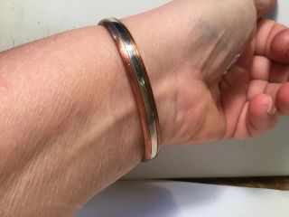 Vintage Sergio Lub Copper And Silver Cuff Bracelet Signed 3