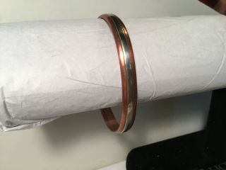 Vintage Sergio Lub Copper And Silver Cuff Bracelet Signed 4