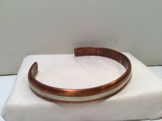 Vintage Sergio Lub Copper And Silver Cuff Bracelet Signed 5