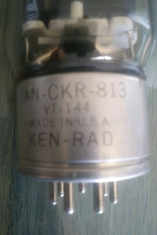 Vintage KEN - RAD JAN - CKR - 813 VT - 144 VACUUM TUBE 2