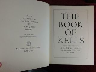 BOOK of KELLS: MANUSCRIPT,  201 PHOTOGRAPHS/CELTIC IRELAND/BIG/SLIPCASE/BIG 1974 3