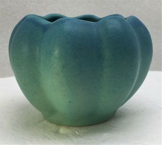 Vintage Van Briggle Turquoise Art Pottery Bowl - Initialed " R.  W.  "
