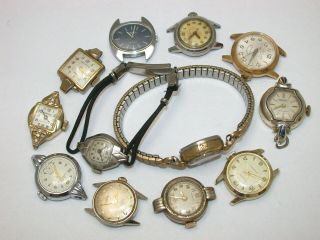 Dozen Ladies Swiss Vintage Mechanical Wristwatches.  165c
