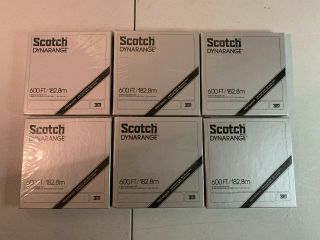 6 Scotch Dynarange 600ft Reel To Reel Tapes 3m 5r - 600
