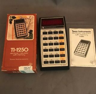 Vintage Texas Instruments Ti - 1250 Electronic Calculator Red Led Display