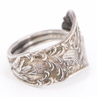 VTG Sterling Silver - Illinois State Seal Spoon Handle Ring Size 9.  5 - 10g 2