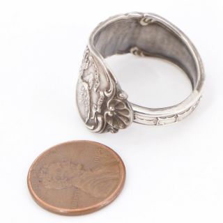 VTG Sterling Silver - Illinois State Seal Spoon Handle Ring Size 9.  5 - 10g 4