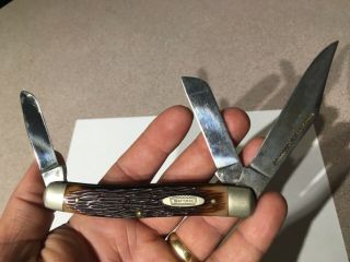 Vintage Sears Craftsman 9470 Stockman 3 Blade Pocket Knife Nr