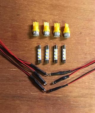 Led Lamp Kits Sta - 2100/sta - 2100d - (8v - Red & Amber Yellow Leds) Meter Dial Stereo