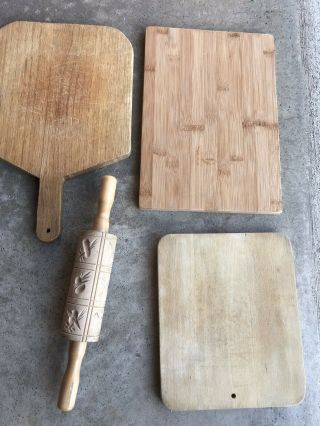 Vintage Wooden Rolling Pin & Cutting Boards