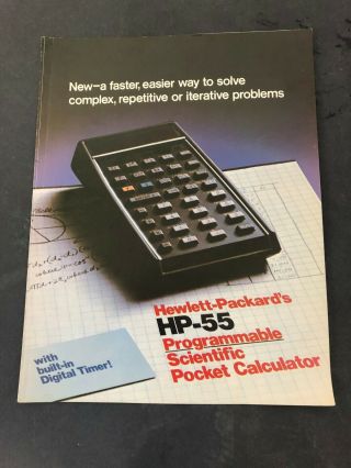 Vintage Hewlett Packard Hp - 55 Scientific Calculator Sales Brochure