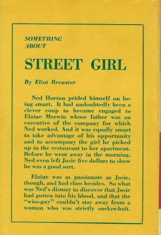 Century Book No.  126 Street Girl by Elliot Brewster Vintage Sleaze Paperback NM 2