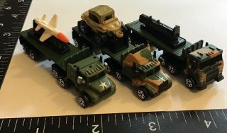 Vtg Galoob Micro Machines Military Semi Trucks & Trailers Vw Missiles Flat Beds