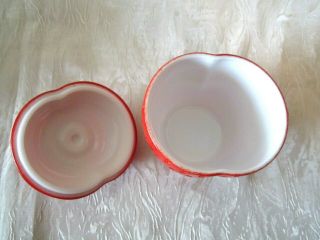 Vintage Hazel Atlas Milk Glass Strawberry Jam/Jelly Jar / sugar dish Bowl 3