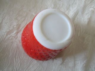 Vintage Hazel Atlas Milk Glass Strawberry Jam/Jelly Jar / sugar dish Bowl 4